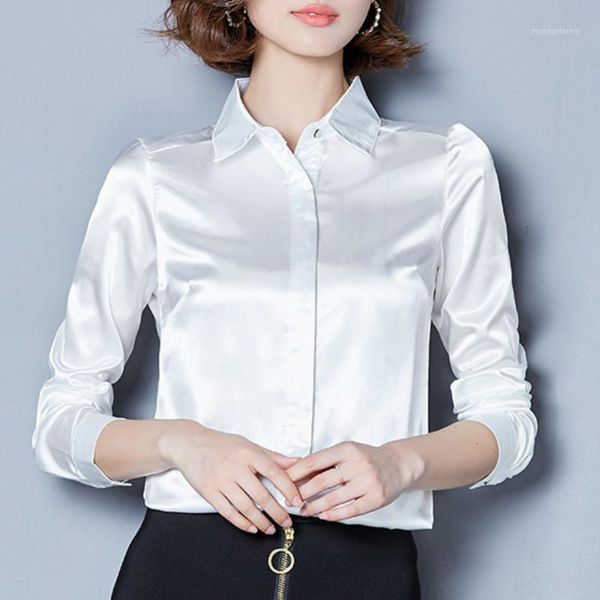 women's blouses & shirts spring autumn 2021 women's shirt stretch satin spliced slim fit fake silk long sleeve women blouse mujer1, White
women's blouses & shirts spring autumn 2021 women's shirt stretch satin spliced slim fit fake silk long sleeve women blouse mujer1, White