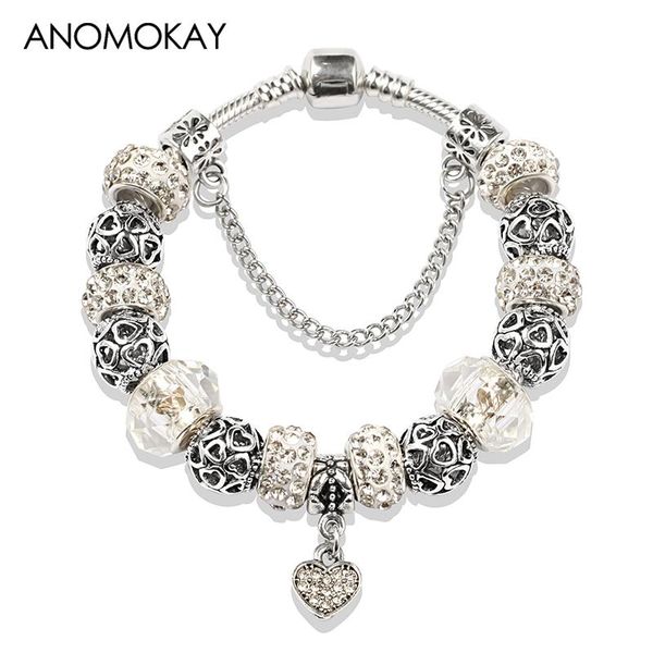 charm bracelets 2021 arrival classic white crystal glass bead bracelet & bangle vintage silver plated heart casual diy gift, Golden;silver
charm bracelets 2021 arrival classic white crystal glass bead bracelet & bangle vintage silver plated heart casual diy gift, Golden;silver