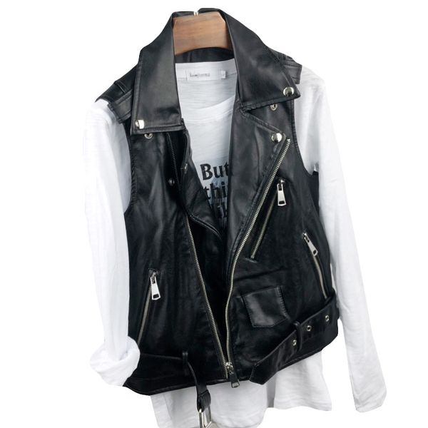 plus size 4xl pu faux leather women's jackets vest spring zipper motorcycle korean vests female summer casual waistcoats 201030, Black
plus size 4xl pu faux leather women's jackets vest spring zipper motorcycle korean vests female summer casual waistcoats 201030, Black