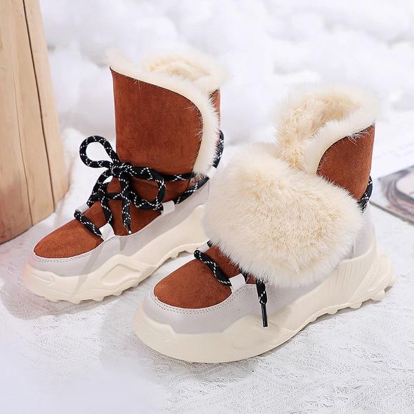 2020 winter ankle booties british style cross tied lace up cotton shoes patched flock upper warm short plush snow boots women, Black
2020 winter ankle booties british style cross tied lace up cotton shoes patched flock upper warm short plush snow boots women, Black