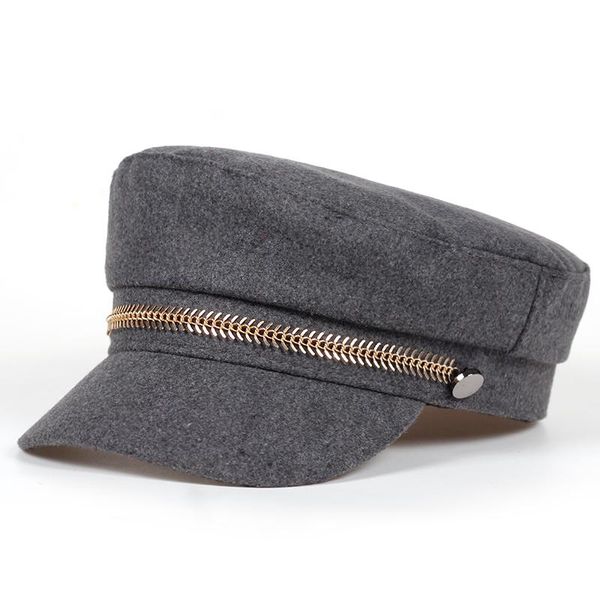 new winter ladies warm hat thick woolen beret caps fashion belt chain beret hats british style cool trucker cap, Blue;gray
new winter ladies warm hat thick woolen beret caps fashion belt chain beret hats british style cool trucker cap, Blue;gray