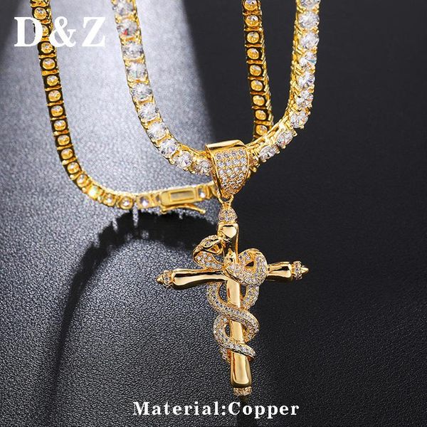 pendant necklaces d&z hip hop iced out bling zircon cross snake necklace copper material with +cz jewelry for male, Silver
pendant necklaces d&z hip hop iced out bling zircon cross snake necklace copper material with +cz jewelry for male, Silver