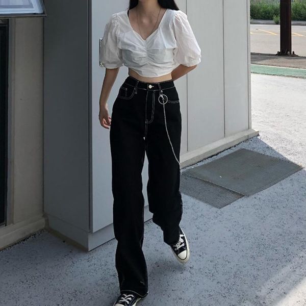 2021 gothic chain jeans for women high waisted straight denim pants pockets wide leg trousers harajuku baggy joggers casual, Blue
2021 gothic chain jeans for women high waisted straight denim pants pockets wide leg trousers harajuku baggy joggers casual, Blue