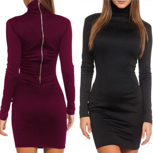 женщины high шеи тощее платье с длинным рукавом молния сплошной цвет bodycon платья дамы осенняя одежда, Black;gray
женщины high шеи тощее платье с длинным рукавом молния сплошной цвет bodycon платья дамы осенняя одежда, Black;gray