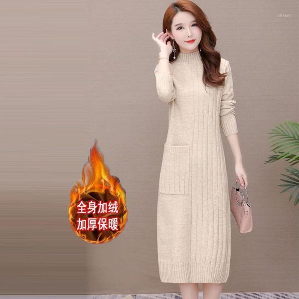 new arrival elegant ladies thick warm sweater dress autumn winter sweater dress long sleeve with pocket1, White;black
new arrival elegant ladies thick warm sweater dress autumn winter sweater dress long sleeve with pocket1, White;black