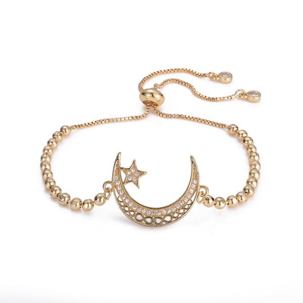 new ladies golden rainbow moon bracelets and bracelets jewelry micro-inlaid zircon adjustable femme chain, Golden;silver
new ladies golden rainbow moon bracelets and bracelets jewelry micro-inlaid zircon adjustable femme chain, Golden;silver