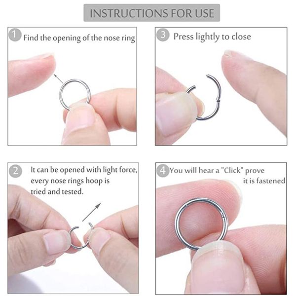 1pc 361l surgical steel 20g cartilage earrings hoop hinged septum nose rings helix tragus daith earring nipple clicker piercing q jllirs, Silver
1pc 361l surgical steel 20g cartilage earrings hoop hinged septum nose rings helix tragus daith earring nipple clicker piercing q jllirs, Silver