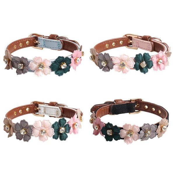dog collars & leashes pet adjustable pu collar for small medium dogs shiny lovely colorful flowers with diamonds
dog collars & leashes pet adjustable pu collar for small medium dogs shiny lovely colorful flowers with diamonds