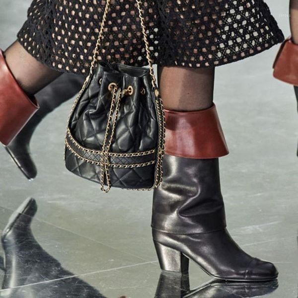boots turn over design long knee high women slip on leather black autumn winter square heel solid straight boot1
boots turn over design long knee high women slip on leather black autumn winter square heel solid straight boot1