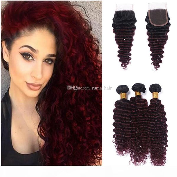 russian human hair 99j deep wave lace closure with bundles 1b burgundy ombre hair 3 bundles and lace closure with baby hair, Black;brown
russian human hair 99j deep wave lace closure with bundles 1b burgundy ombre hair 3 bundles and lace closure with baby hair, Black;brown