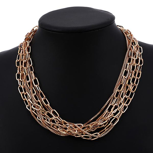 chokers zhini 2021 fashion gold multilayers lock chains statement necklace vintage short chain punk trendy choker necklaces for women, Golden;silver
chokers zhini 2021 fashion gold multilayers lock chains statement necklace vintage short chain punk trendy choker necklaces for women, Golden;silver