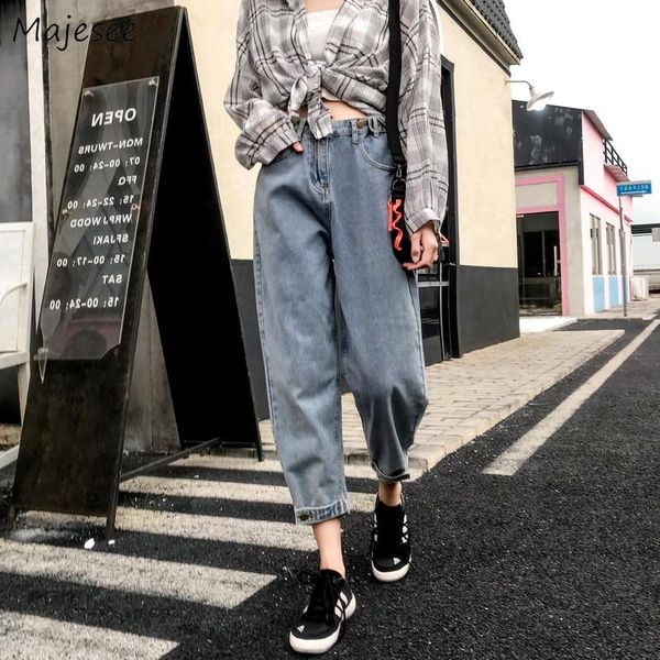 women's jeans women solid vintage high waist pockets button womens ankle-length plus size 5xl loose casual daily harem trousers student, Blue
women's jeans women solid vintage high waist pockets button womens ankle-length plus size 5xl loose casual daily harem trousers student, Blue