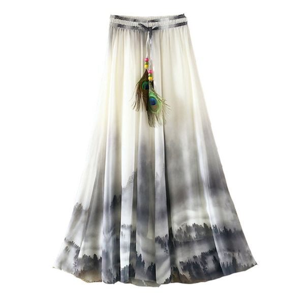 summer bohemian long skirt chiffon vintage faldas largas elegant print saia longa ladies casual maxi skirts women clothes y200326, Black
summer bohemian long skirt chiffon vintage faldas largas elegant print saia longa ladies casual maxi skirts women clothes y200326, Black