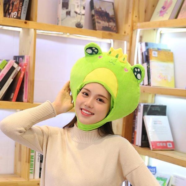 beanie/skull caps lovely cartoon prince frog plush hat funny big eyes crown stuffed toys headgear warm cap performance party po props, Blue;gray 
beanie/skull caps lovely cartoon prince frog plush hat funny big eyes crown stuffed toys headgear warm cap performance party po props, Blue;gray