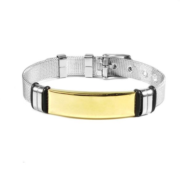 jewelry titanium steel lettering curved brand bracelet net belt adjustable blank curved brand bracelet for men and women, Silver
jewelry titanium steel lettering curved brand bracelet net belt adjustable blank curved brand bracelet for men and women, Silver