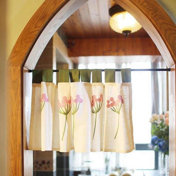 dunxdeco short curtain for kitchen window blind door half cortinas french country style pink dandelion embroidery cotton rideau
dunxdeco short curtain for kitchen window blind door half cortinas french country style pink dandelion embroidery cotton rideau
