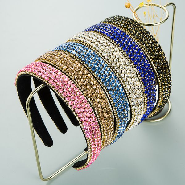 baroque rhinestone hairband full pearl diamond padded headbands for women luxury shiny bezel girls hair hoop hair accessories 0644, Black;brown
baroque rhinestone hairband full pearl diamond padded headbands for women luxury shiny bezel girls hair hoop hair accessories 0644, Black;brown