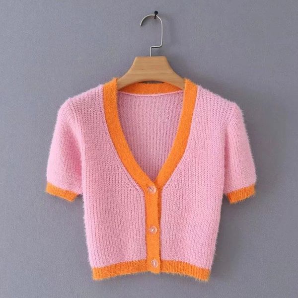 pink cardigan womens sweaters korean crop sweater yellow autumn short sleeve v neck short cardigan mohair sweater fall 2021, White
pink cardigan womens sweaters korean crop sweater yellow autumn short sleeve v neck short cardigan mohair sweater fall 2021, White