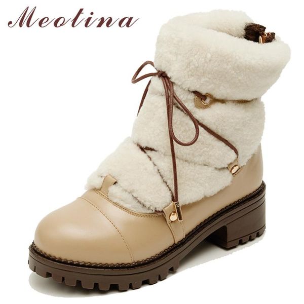 meotina winter snow boots женщин природные из натуральной кожи блок плюшевые каблука ботильоны теплый шерстяной zipper круглый toe обувь lad, Black
meotina winter snow boots женщин природные из натуральной кожи блок плюшевые каблука ботильоны теплый шерстяной zipper круглый toe обувь lad, Black