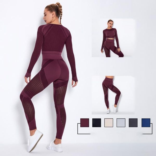 winter long sleeve high waist yoga set women fitness suit hollow seamless sports yoga suit leggings workout clothes 2 pcs, White;red
winter long sleeve high waist yoga set women fitness suit hollow seamless sports yoga suit leggings workout clothes 2 pcs, White;red