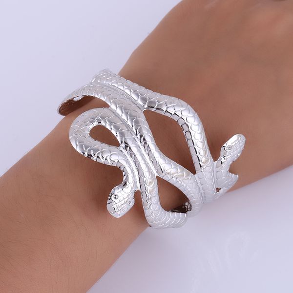 snake cuff bangel punk style exaggerated multi layer wide face alloy fashion bracelets for women men, White
snake cuff bangel punk style exaggerated multi layer wide face alloy fashion bracelets for women men, White