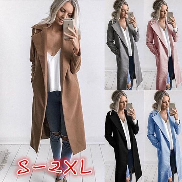 2020 new women wool coat long sleeve solid color pocket turn down collar long jacket winter coat casual wool coats1, Black
2020 new women wool coat long sleeve solid color pocket turn down collar long jacket winter coat casual wool coats1, Black