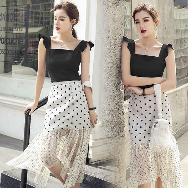 2020 summer new super fairy lotus short red safety device suspend polka dot net stocking skirt women's suit snlj, White
2020 summer new super fairy lotus short red safety device suspend polka dot net stocking skirt women's suit snlj, White