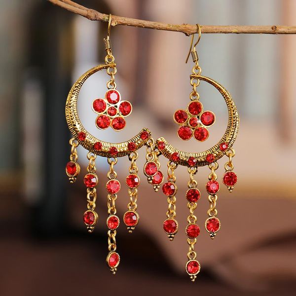 ethnic women's red flower bohemian earrings vintgae moon alloy beaded gypsy jhumka earrings oorbellen hangers, Silver
ethnic women's red flower bohemian earrings vintgae moon alloy beaded gypsy jhumka earrings oorbellen hangers, Silver
