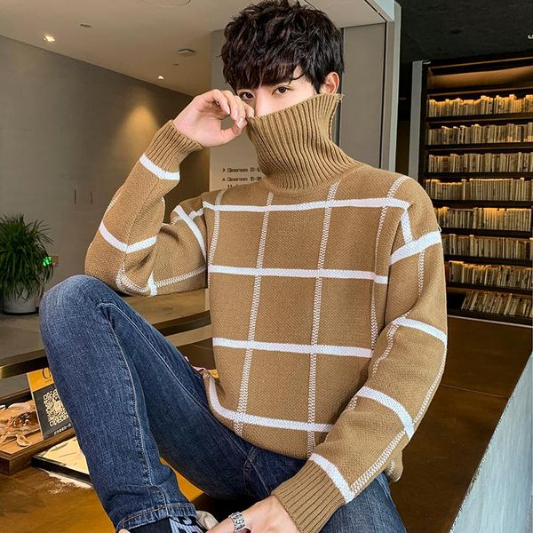 men's sweaters winter thick warm sweater men turtleneck casual plaid christmas loose pullover male knitwear brand clothes, White;black
men's sweaters winter thick warm sweater men turtleneck casual plaid christmas loose pullover male knitwear brand clothes, White;black