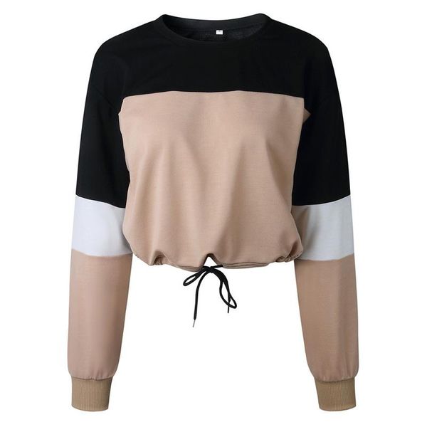 autumn women hoodies long sleeve loose crop sweatshirt casual patchwork o neck elastic waist pullovers streetwear kg-1100, Black
autumn women hoodies long sleeve loose crop sweatshirt casual patchwork o neck elastic waist pullovers streetwear kg-1100, Black