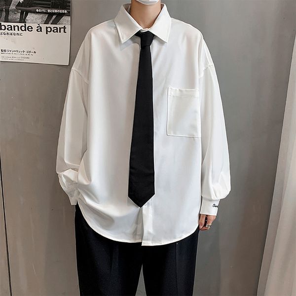 long sleeve 2021 shirt spring new lapel and female neck youth male clothes rdjf, White;black
long sleeve 2021 shirt spring new lapel and female neck youth male clothes rdjf, White;black
