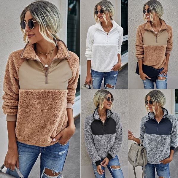 womens autumn winter warm hoodies sweatshirt stitching plush comfortable warm lapel sweatshirt female loose hoodies, Black
womens autumn winter warm hoodies sweatshirt stitching plush comfortable warm lapel sweatshirt female loose hoodies, Black