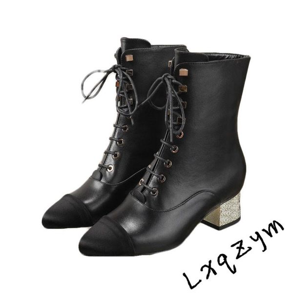 boots italian design women chunky gladiator ankle genuine leather lace up short shoes silver heel pointed toe t show 35-40, Black
boots italian design women chunky gladiator ankle genuine leather lace up short shoes silver heel pointed toe t show 35-40, Black