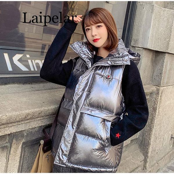harajuku down cotton sleeveless short vest women coat winter autumn silver bright color hooded vests female 2020 streetwear, Black;white
harajuku down cotton sleeveless short vest women coat winter autumn silver bright color hooded vests female 2020 streetwear, Black;white