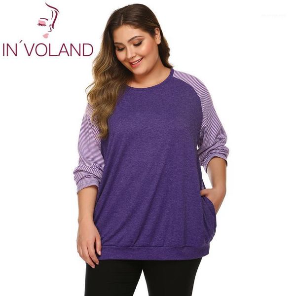 women's t-shirt in'voland women t shirt casual patchwork long stripe sleeve o neck female with pockets autumn spring pullover tee, White
women's t-shirt in'voland women t shirt casual patchwork long stripe sleeve o neck female with pockets autumn spring pullover tee, White