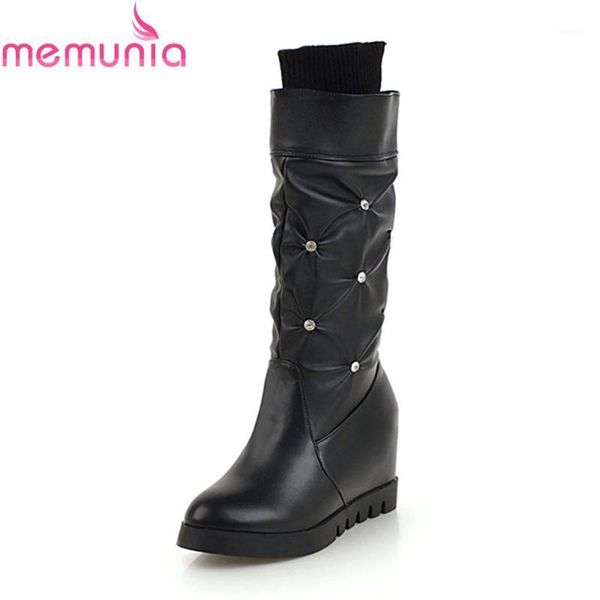 boots memunia 2021 arrival women brand white black slip on .5cm high heels round toe with rhinestone mid calf1
boots memunia 2021 arrival women brand white black slip on .5cm high heels round toe with rhinestone mid calf1