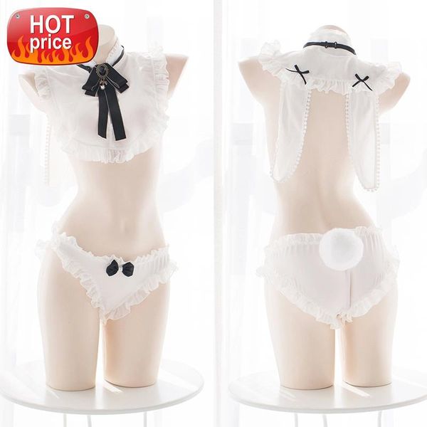 Kawaii Sexy Women Lingerie Set Lolita Rabbit Girl Chiffon Camisoles Set Anime Cosplay White Tops & Panties & Tail Underwear #q84x, Black;white
Kawaii Sexy Women Lingerie Set Lolita Rabbit Girl Chiffon Camisoles Set Anime Cosplay White Tops & Panties & Tail Underwear #q84x, Black;white