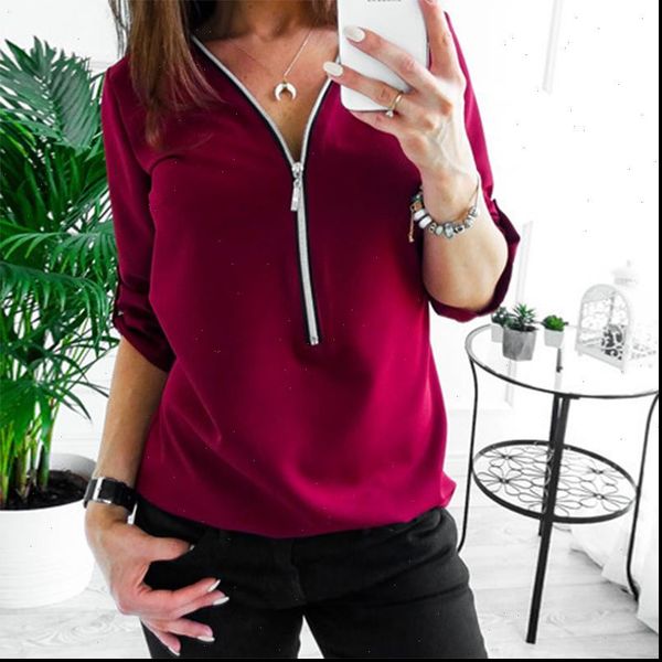 v collar zipper roll up long sleeves loose solid shirt women chiffon blouse spring summer blusa feminina plus size 3xl, White
v collar zipper roll up long sleeves loose solid shirt women chiffon blouse spring summer blusa feminina plus size 3xl, White