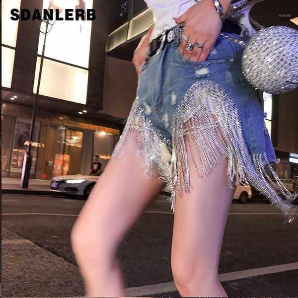 2020 women's summer new heavy-chain diamond tassel beaded denim shorts women's high waisted a- line plus size jean shorts jeans1, Blue
2020 women's summer new heavy-chain diamond tassel beaded denim shorts women's high waisted a- line plus size jean shorts jeans1, Blue