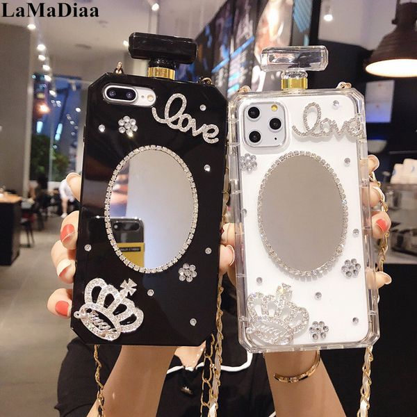 luxury bling crystal diamond mirror chain handbag perfume bottle lanyard case for iphone11 pro x xs max xr 6s 7 8plus phone case
luxury bling crystal diamond mirror chain handbag perfume bottle lanyard case for iphone11 pro x xs max xr 6s 7 8plus phone case