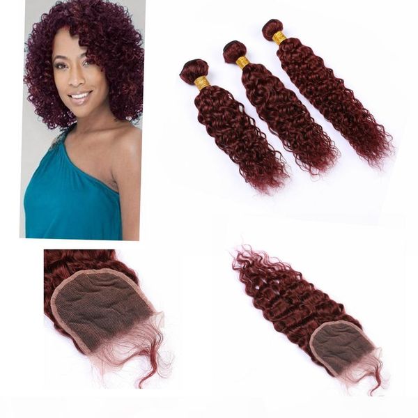 indian virgin hair bundle deals with closures 4" * 4" #99j color water wave bundle hair deals with closure, Black;brown
indian virgin hair bundle deals with closures 4" * 4" #99j color water wave bundle hair deals with closure, Black;brown