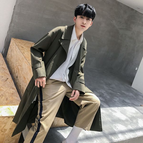 autumn 2020 men's long solid color versatile loose korean fashion windbreaker, Tan;black
autumn 2020 men's long solid color versatile loose korean fashion windbreaker, Tan;black