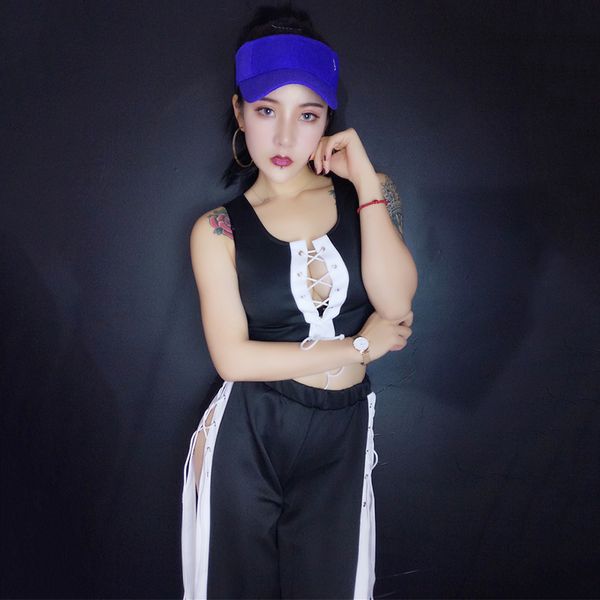 jazz costumes black strappy split pants nightclub singer dj women hip hop clothes street dancewear rave outfit, Black;red
jazz costumes black strappy split pants nightclub singer dj women hip hop clothes street dancewear rave outfit, Black;red