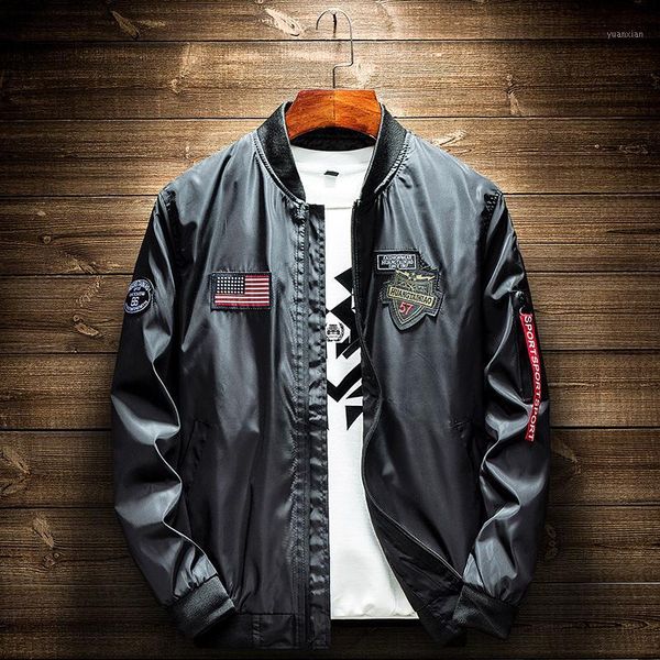 2019 autumn men ' s bomber jackets men casual zipper pilot jacket new thin stand collar male coat, Black;brown
2019 autumn men ' s bomber jackets men casual zipper pilot jacket new thin stand collar male coat, Black;brown
