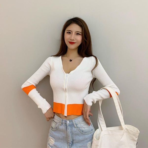 casual zipper sweater women v neck solid female knitted sweater pullovers long sleeve chic soft jumper black white 2020 bbygpb, White;black
casual zipper sweater women v neck solid female knitted sweater pullovers long sleeve chic soft jumper black white 2020 bbygpb, White;black