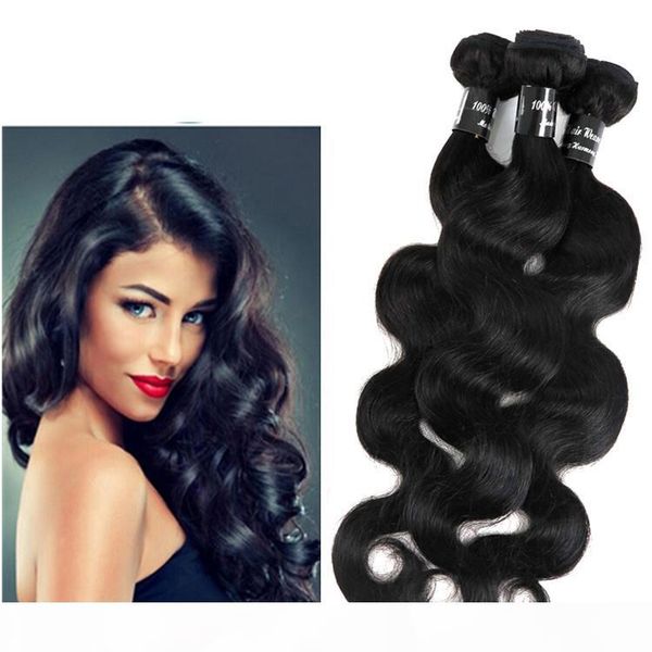 mongolian virgin hair wefts human hair weaves body wave bundles 8-34inch unprocessed brazilian indian malaysian peruvian hair extensions, Black