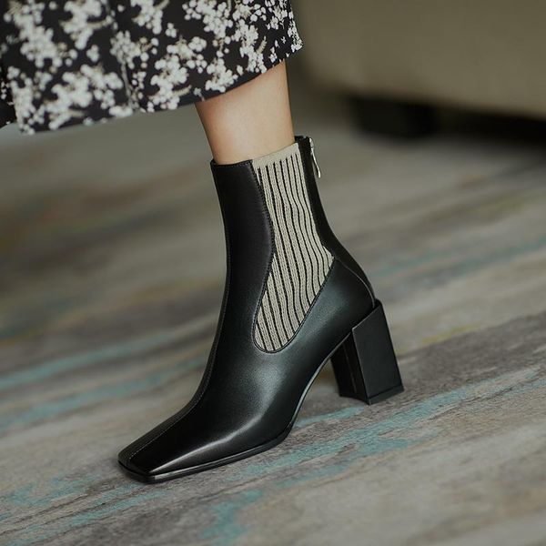 boots black leather women short sock square toe 7cm chunky high heels knight botas femmes back zip white lady botines mujer shoe
boots black leather women short sock square toe 7cm chunky high heels knight botas femmes back zip white lady botines mujer shoe