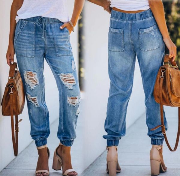 quality 2020 new elastic high waisted slim holed loose fitting jeans for women, Blue
quality 2020 new elastic high waisted slim holed loose fitting jeans for women, Blue