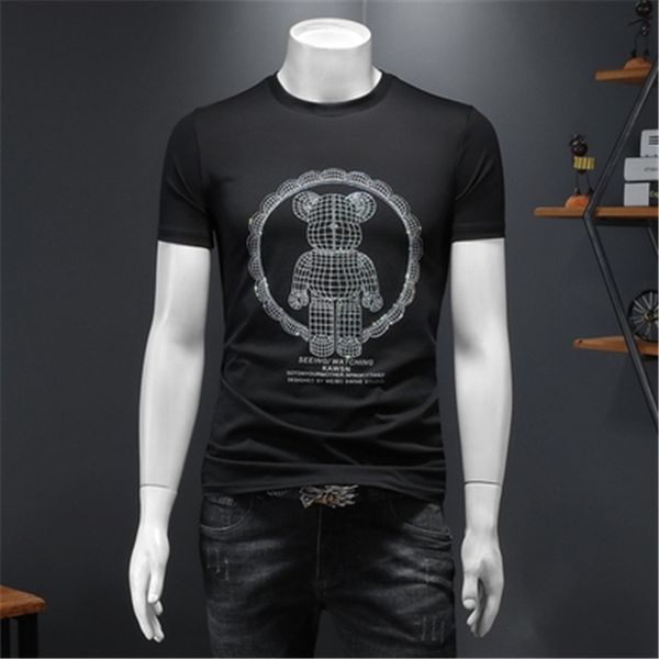 2023 summer men's printed short-sleeved t-shirt slim round neck fashion trend handsome cotton plus size diamond printing bottoming shir, White;black
2023 summer men's printed short-sleeved t-shirt slim round neck fashion trend handsome cotton plus size diamond printing bottoming shir, White;black