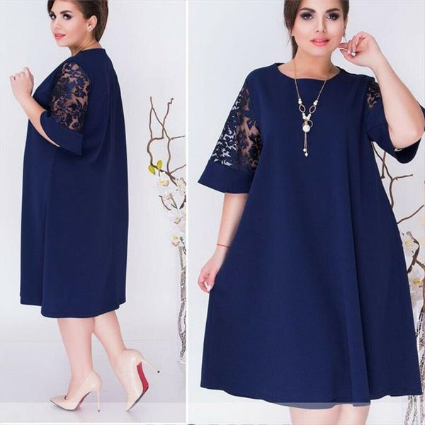 women crew neck lace short sleeve summer dress ladies loose casual dresses female solid color dresses plus size xl 6 xl, Black;gray
women crew neck lace short sleeve summer dress ladies loose casual dresses female solid color dresses plus size xl 6 xl, Black;gray